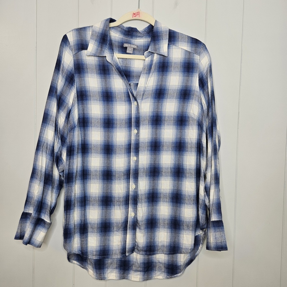 Falls Creek 1X‎ Light Flannel Blouse Plaid